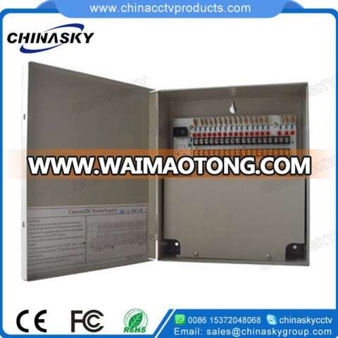 12VDC 10AMP 18CH Metal Cabinet CCTV Power Distribution Box (12VDC10A18PN)