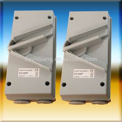 1P 63A UKW Series Weatherproof Enclosed Isolator Switch